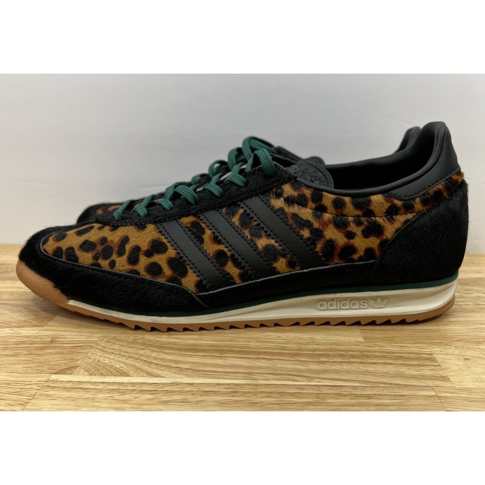 adidas Leopard Print Athletic Shoes - Black and Tan